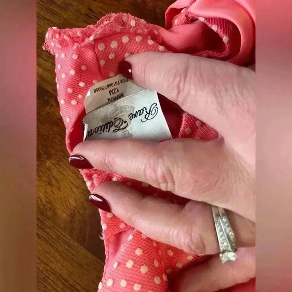 Rare Editions coral dot dress size 12m - Picture 2 of 4